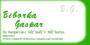 biborka gaspar business card